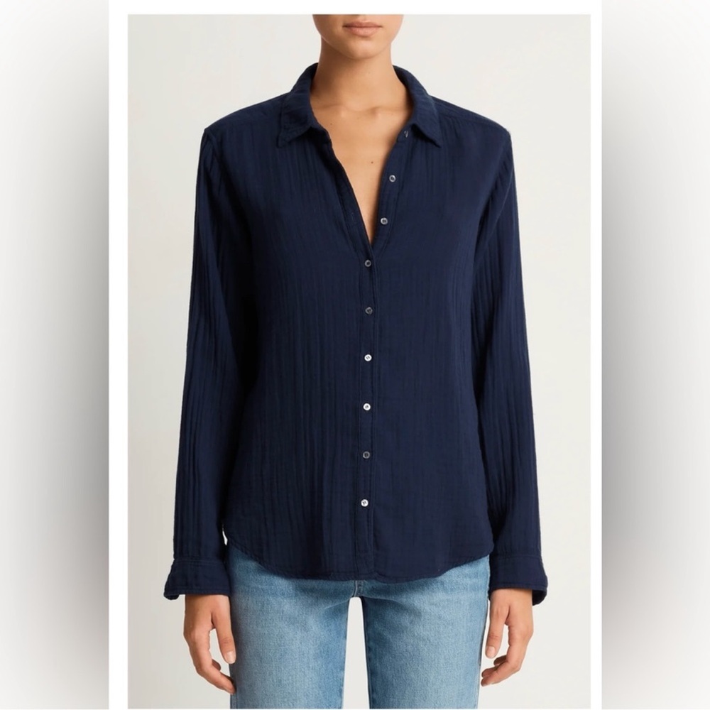 XIRENA Scout North Star Blue XS Gauzy Cotton Shirt